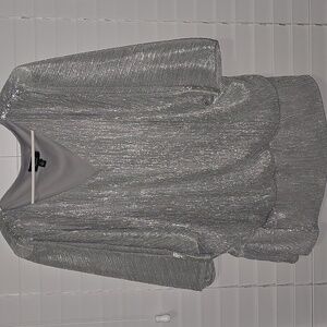 MSK Women's Shimmering Silver Blouse